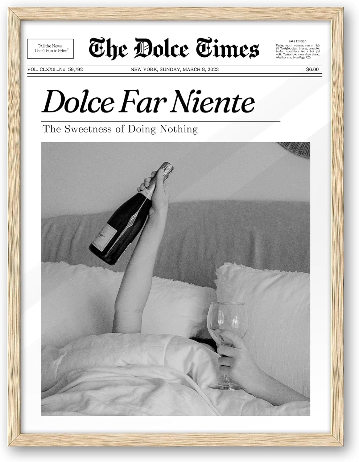 iHery Dolce Far Niente Framed Wall Art for Relaxation