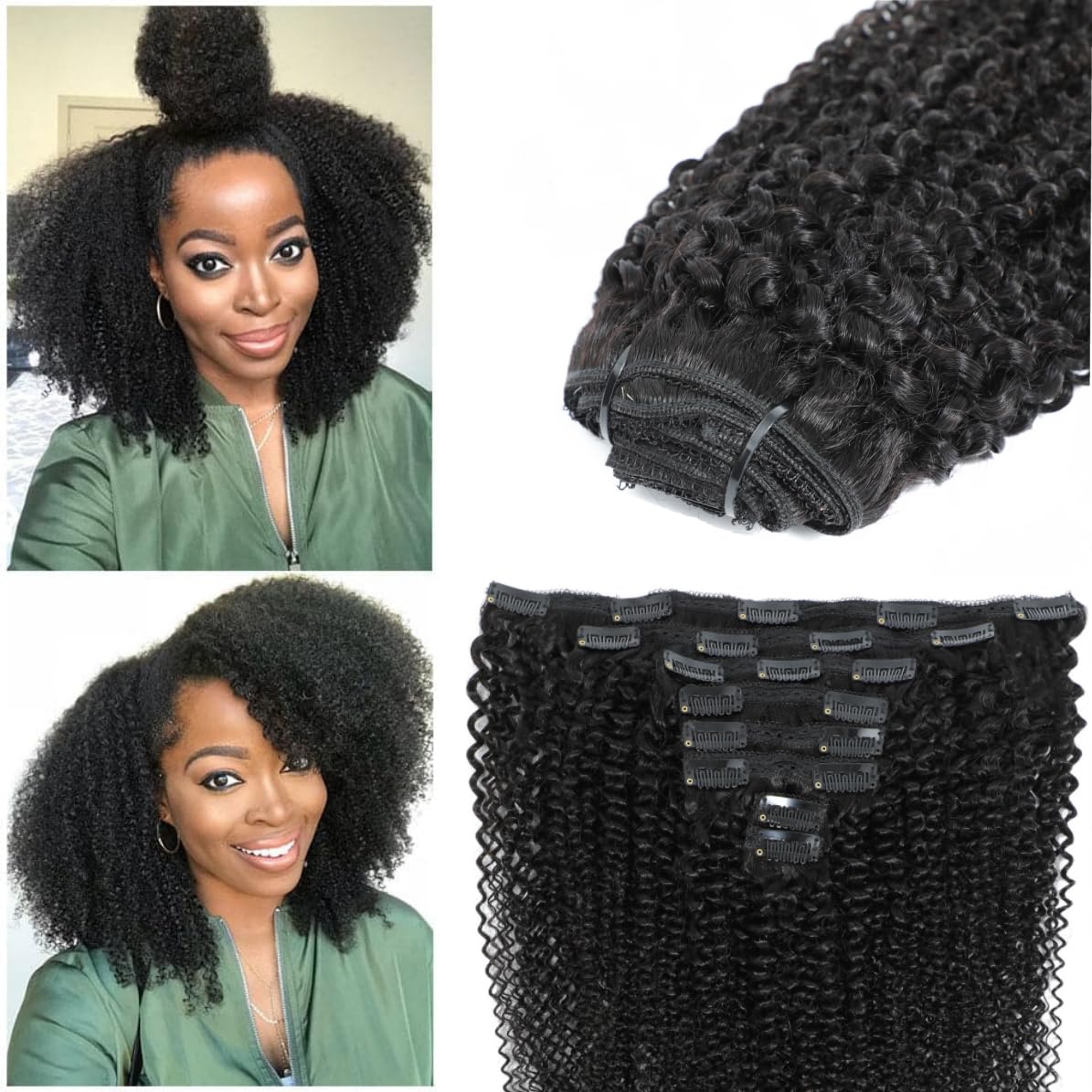LUMIERE Afro Curly Clip In Hair Extensions for Full Volume