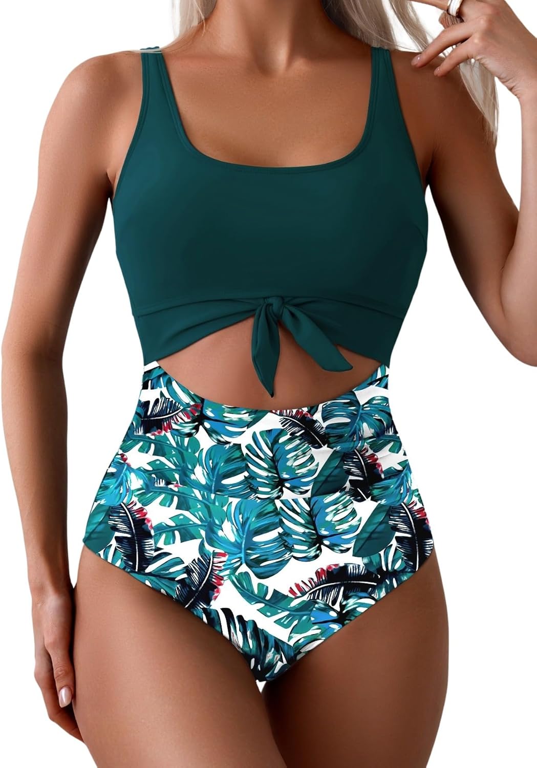 Eomenie Women's One Piece Swimsuit with Tummy Control Design