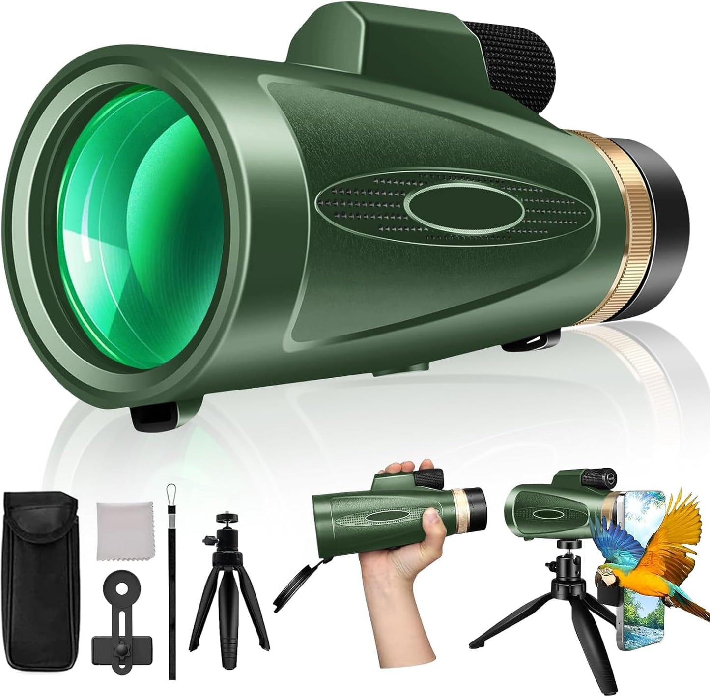 80x100 HD Monocular Telescope for Bird Watching and Stargazing