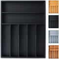Silverware Organizer 12.5 in Utensil Drawer Tray - 7 Slots for Neat