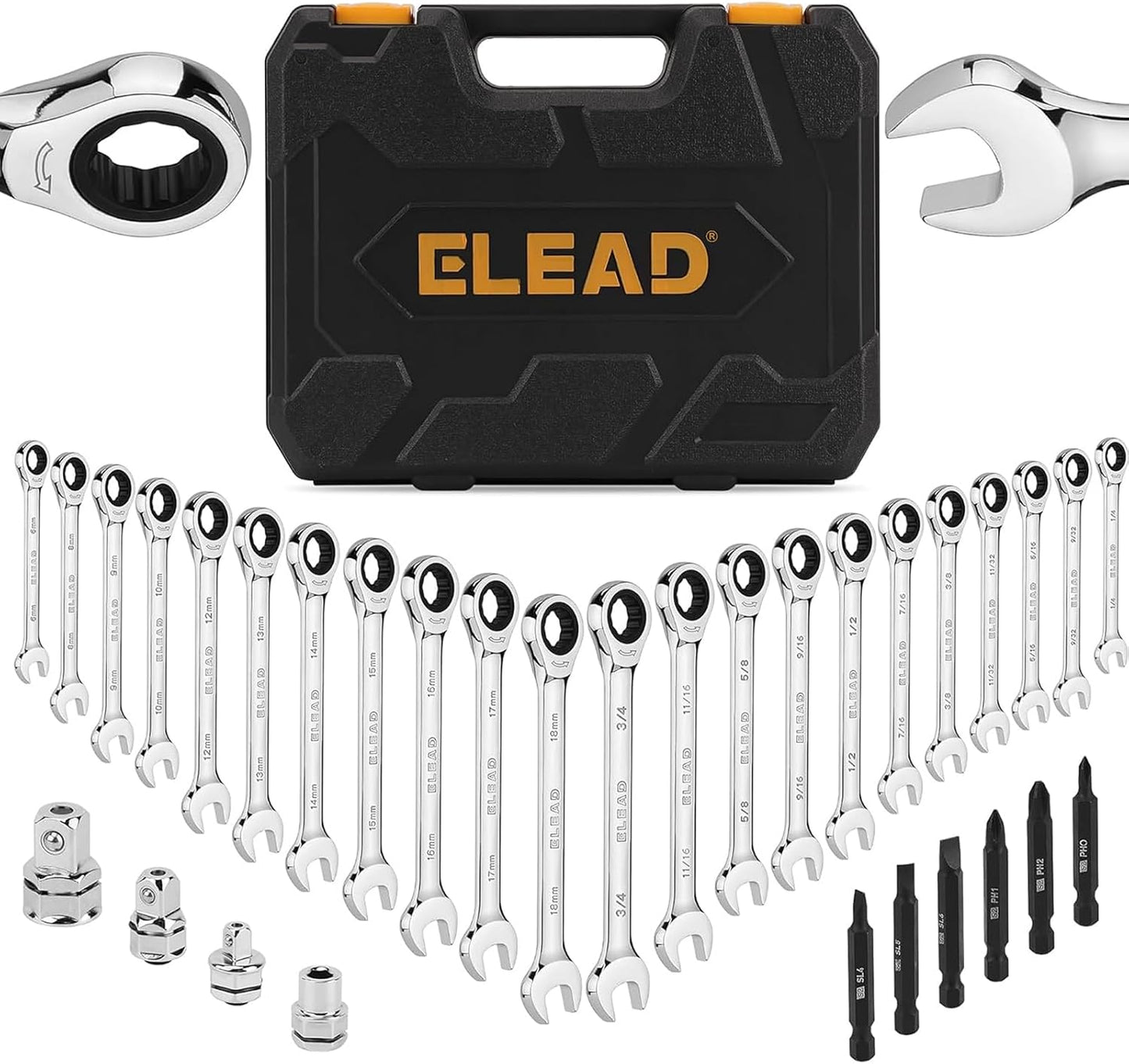 33-Piece Combination Ratchet Wrench Set for Mechanics & DIY