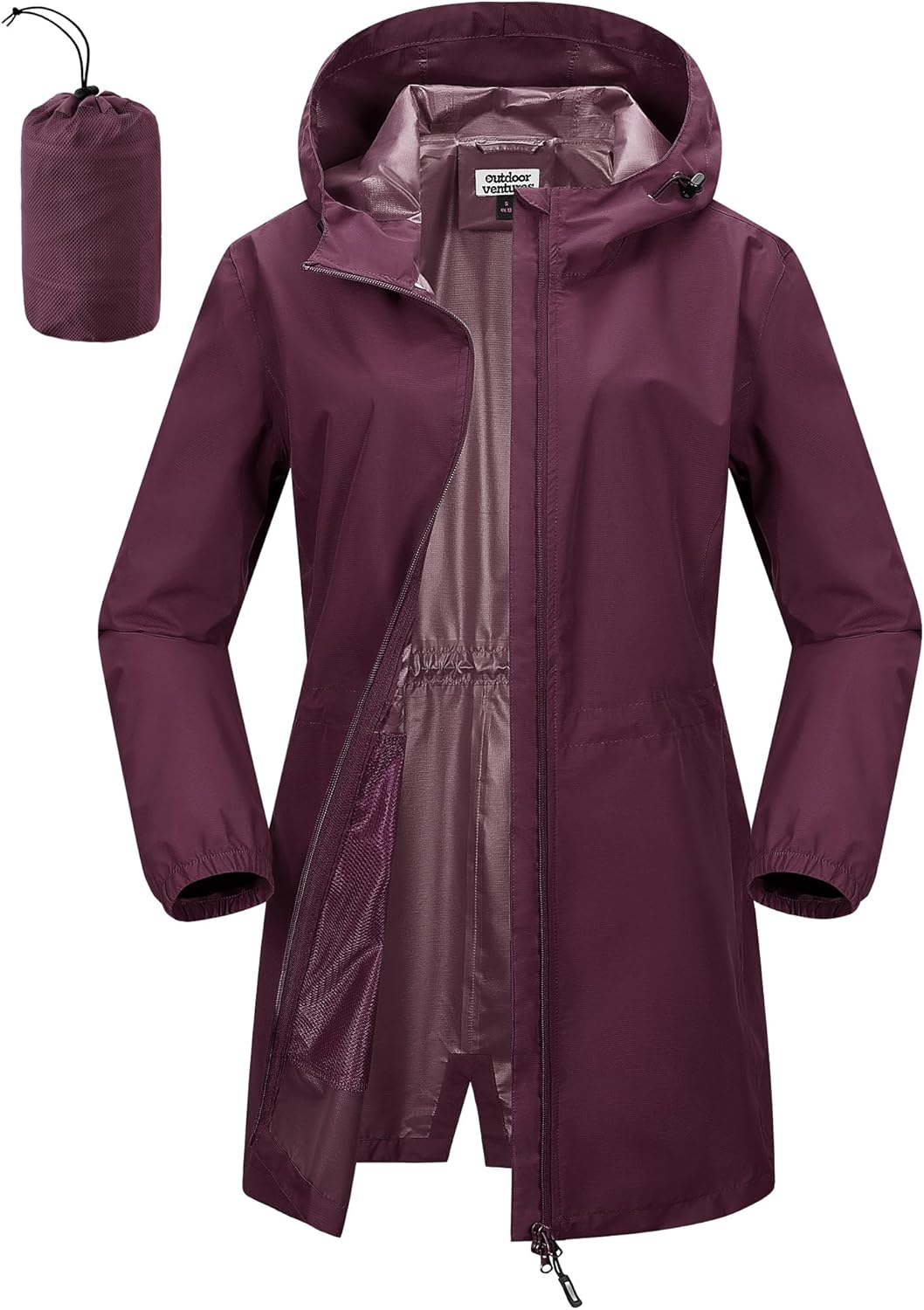Outdoor Ventures Women's Waterproof Long Rain Coats for Travel