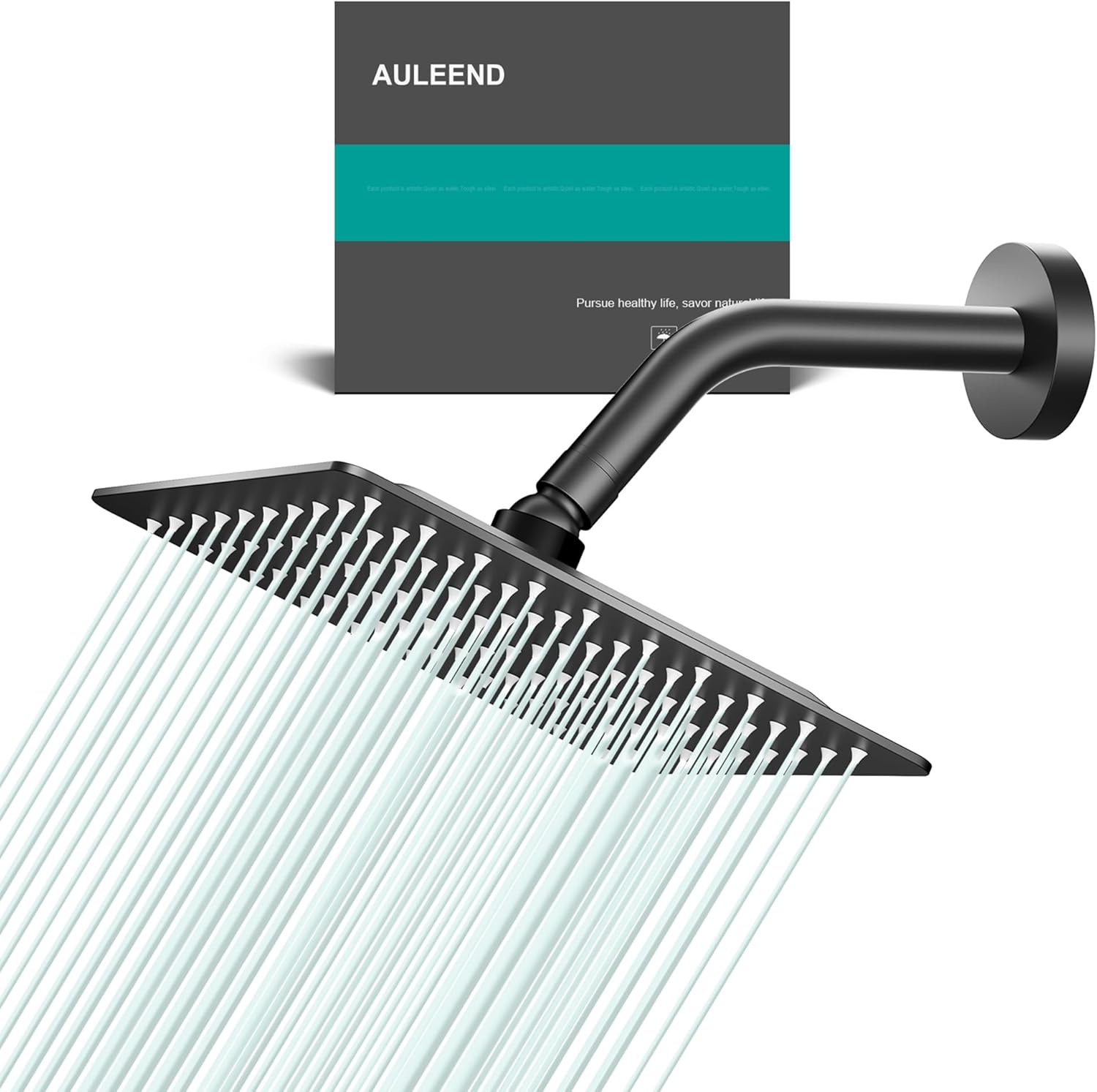 High Flow Square Rain Shower Head in Matte Black for Luxury Baths