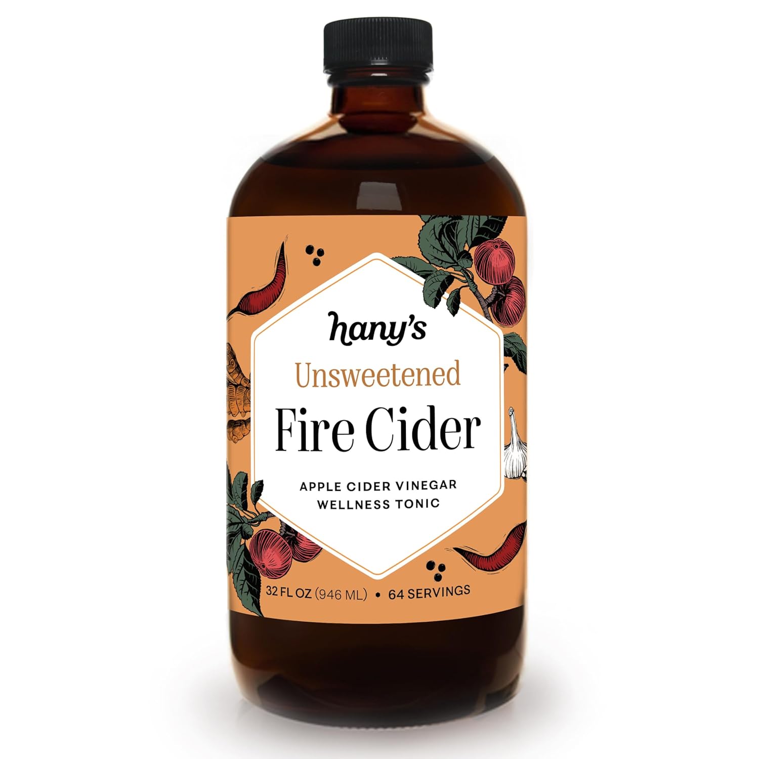 Hany's Harvest Unsweetened Fire Cider for Daily Wellness Boost
