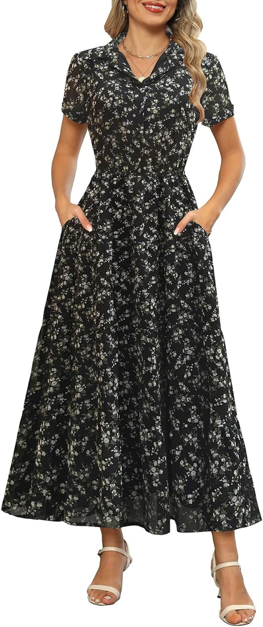Kranda Women Summer Floral Maxi Dress with Pockets for All Occasions