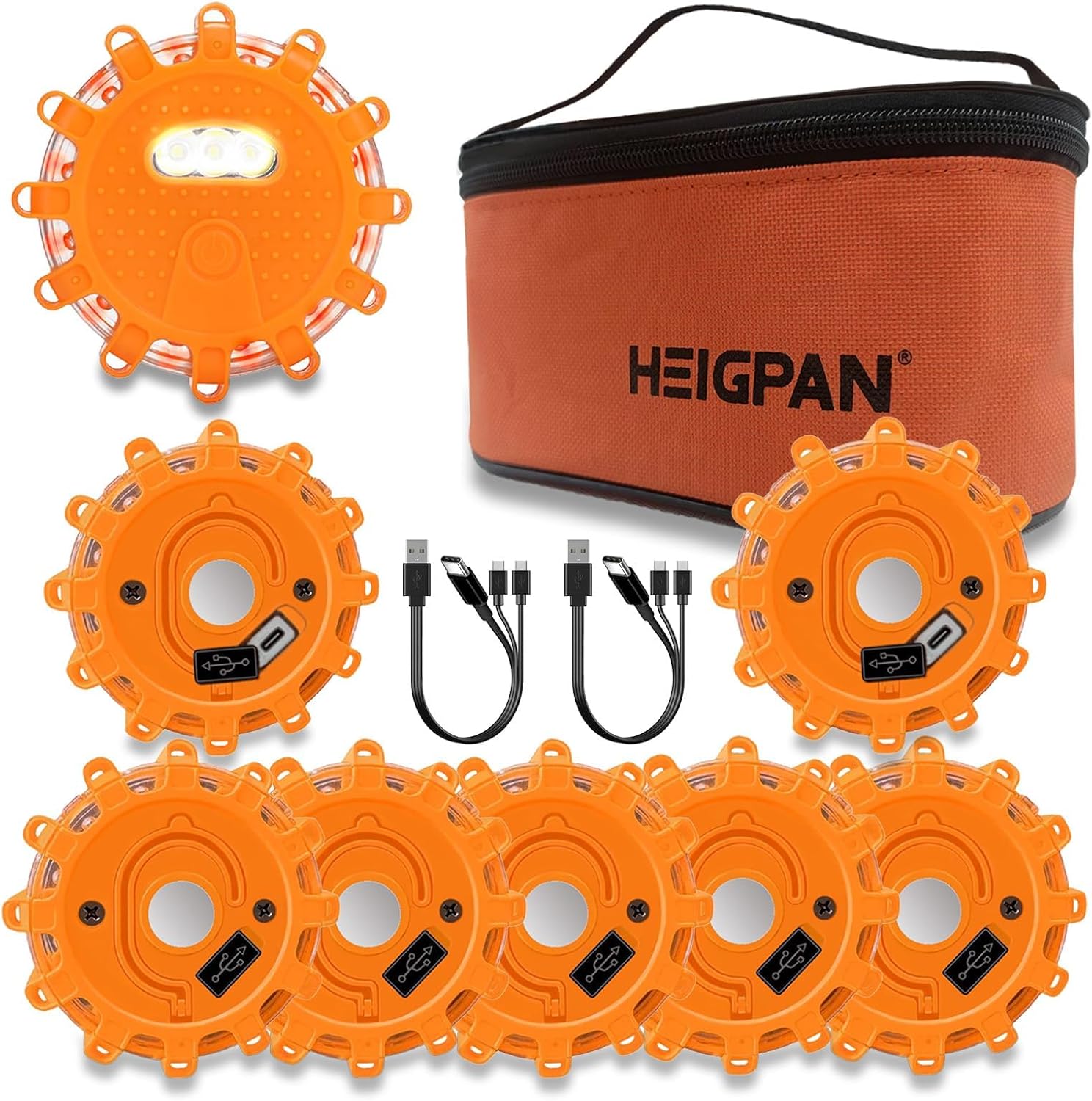 GP908B LED Road Flares with 9 Flashing Modes for Safety