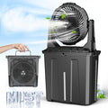 Ausic 10in Portable Misting Fan with 9L Bucket - Rechargeable Outdoor