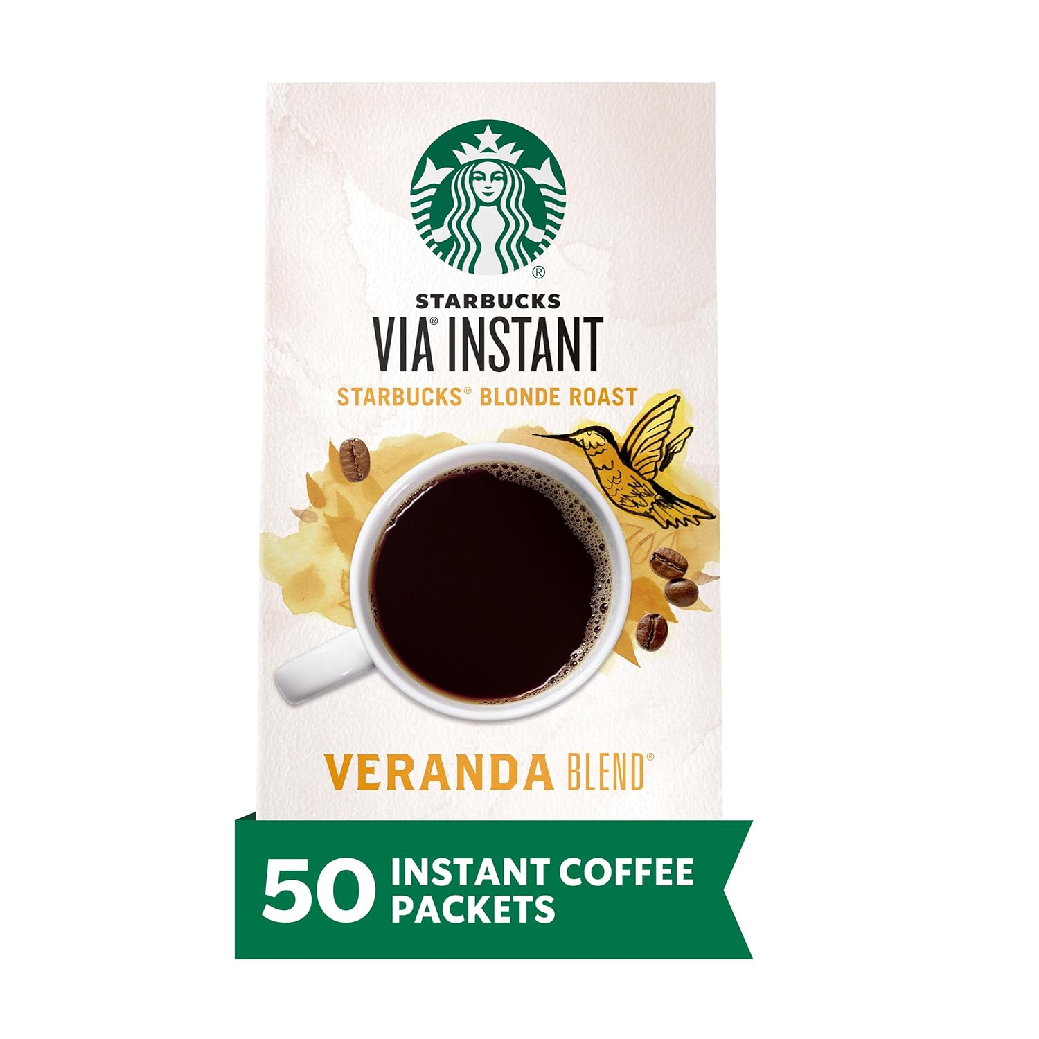 Starbucks VIA Blonde Roast, Veranda Blend, 50 Packets