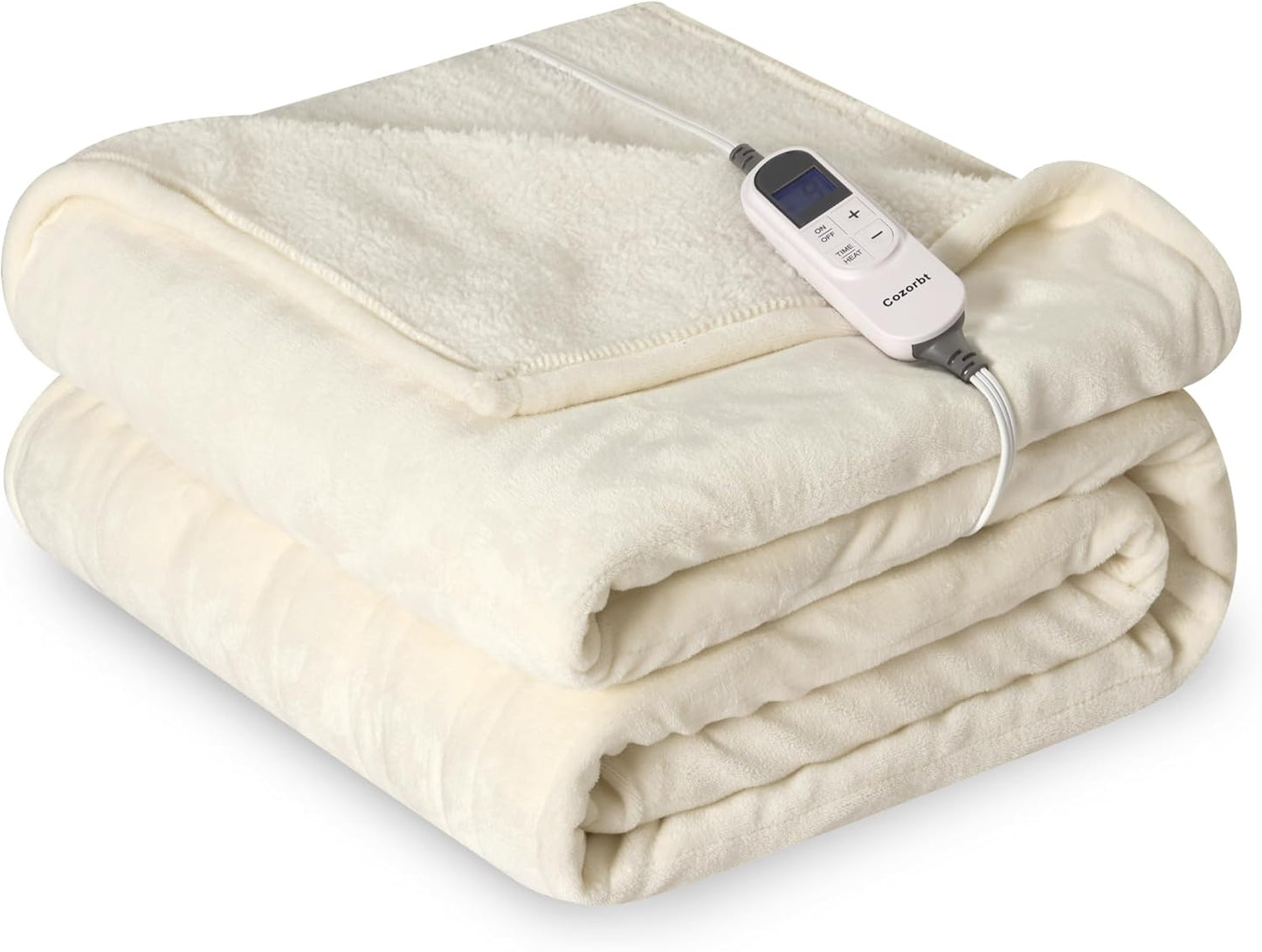 Cozorbt Electric Blanket 50x60 Soft Flannel & Sherpa Warmth