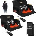 Heated Massage Reclining Stadium Seat - Portable Heated Bleacher Chair