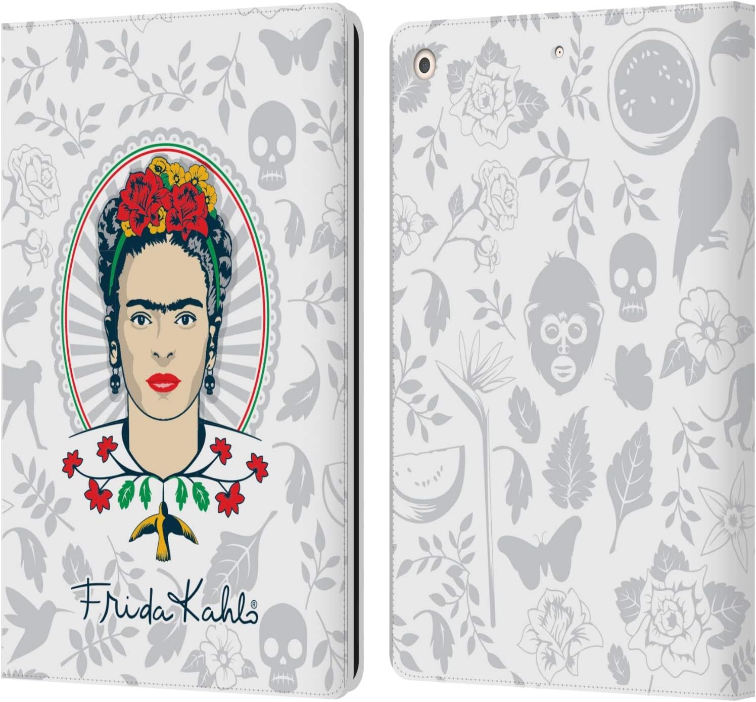 Frida Kahlo Portrait Icons Leather Wallet Case for iPad 10.2