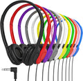 Maeline Bulk Classroom On-Ear Headphones 40 Pack - Colorful Comfort