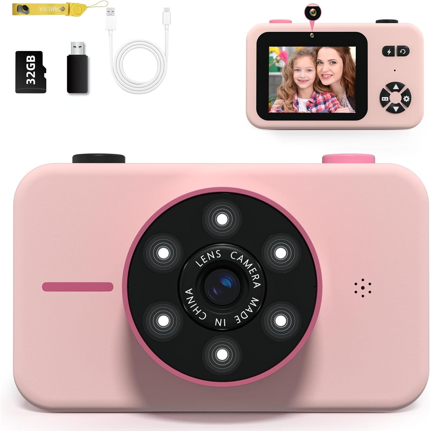 Portable Dual Lens Kids Camera - Perfect Gift for Young Vloggers! 
