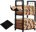 Indoor Firewood Rack 32in 2-Layer Holder - Compact Log Storage