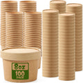 Paper Soup Containers 100 Pack 8 oz Kraft Cups with Lids - Reliable
