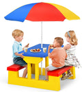 Kids Picnic Table with Umbrella - 2-in-1 Toddler Outdoor Set