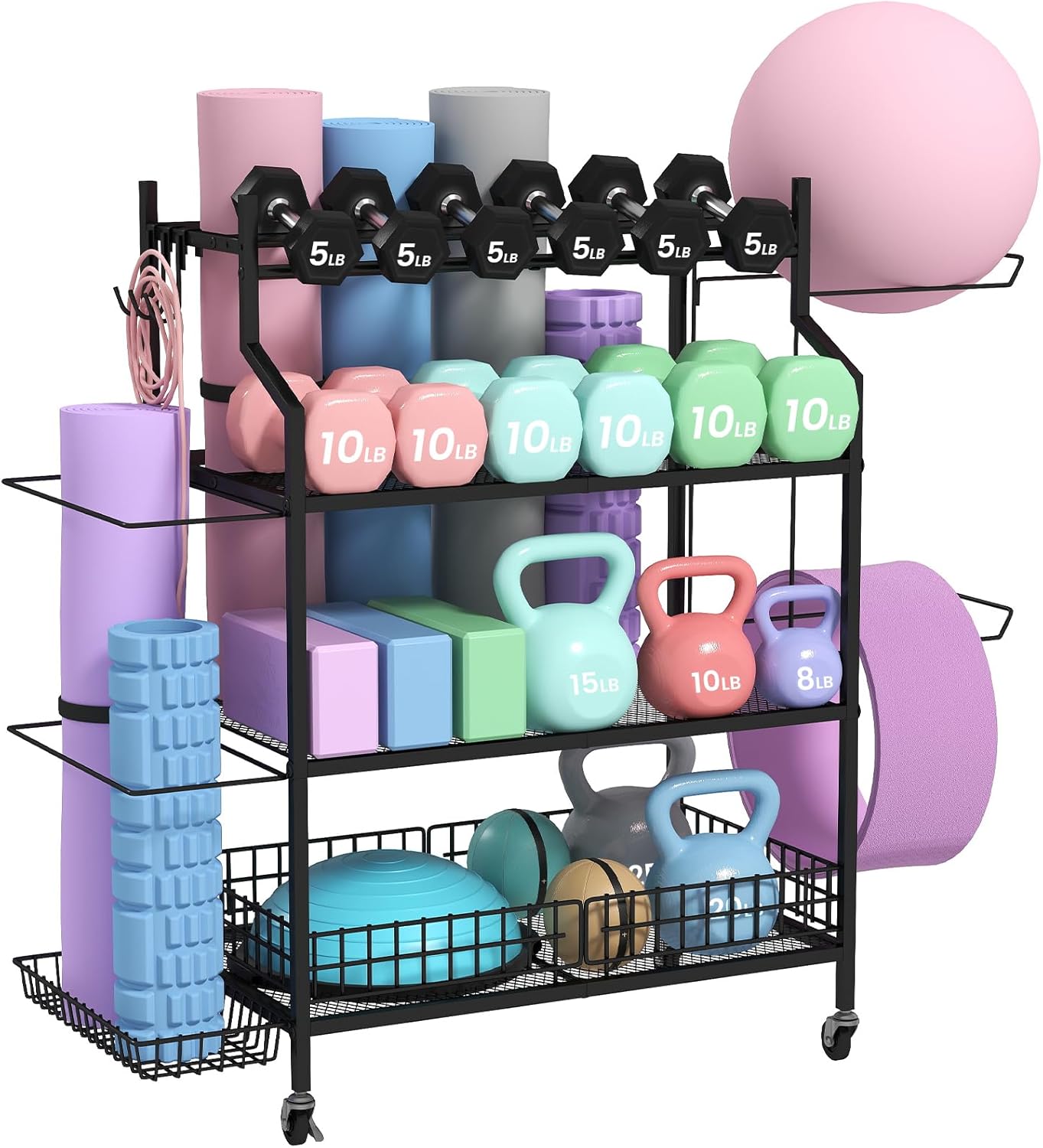 Hadulcet Heavy Duty Dumbbell & Yoga Mat Rack