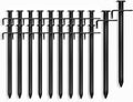 Cheardia 20 Pack Heavy Duty Tent Stakes - Unbreakable Black Metal
