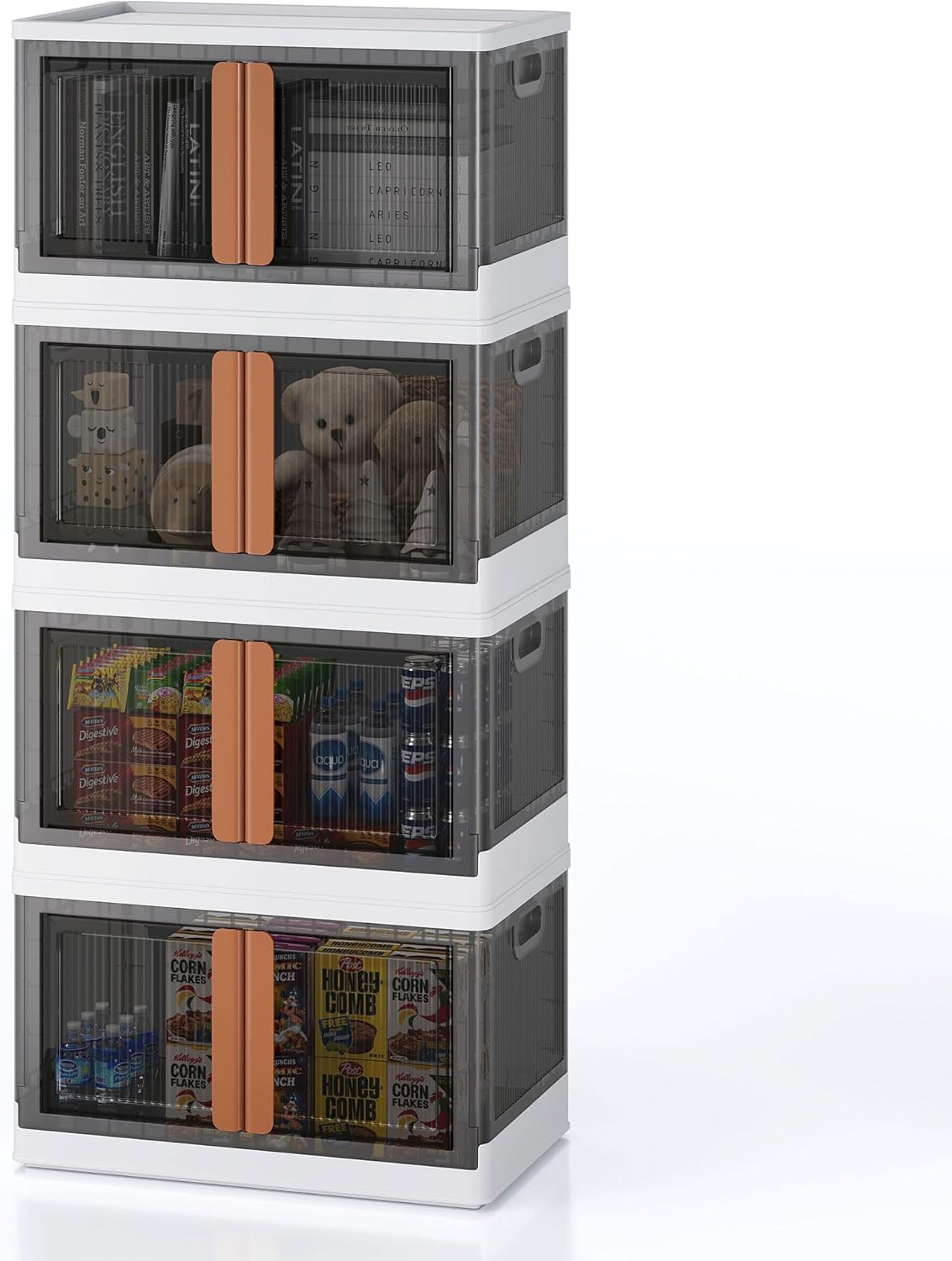 19Gal Collapsible Storage Bins with Lids & Wheels for Home Use