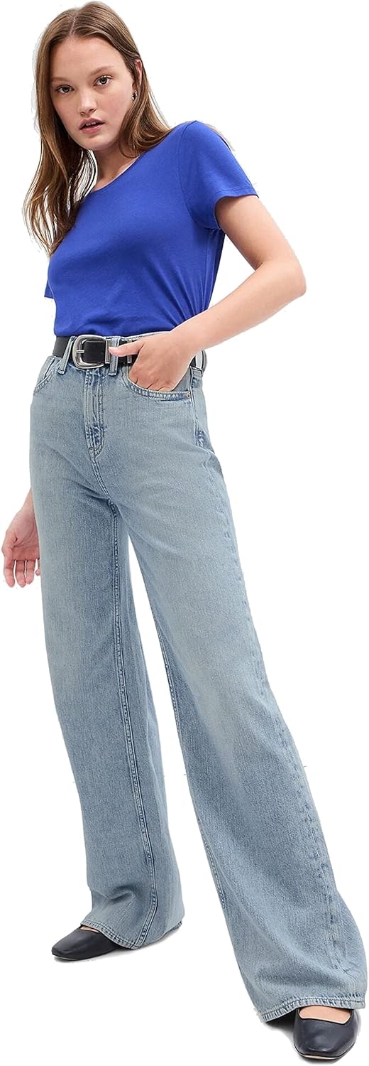 GAP Women's High Rise Wide Leg Jeans for Timeless Style