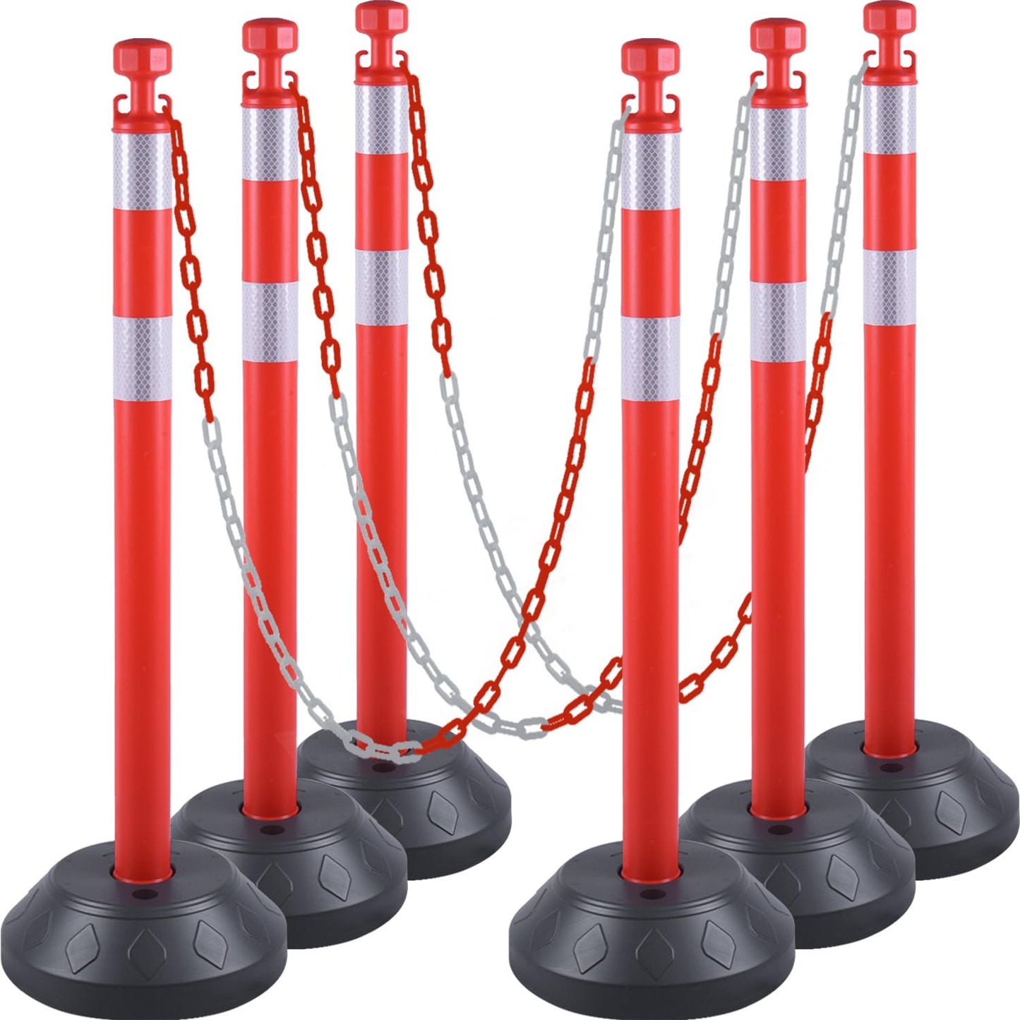 40 Inch Work Zone Chain Post Set for Effective Crowd Control