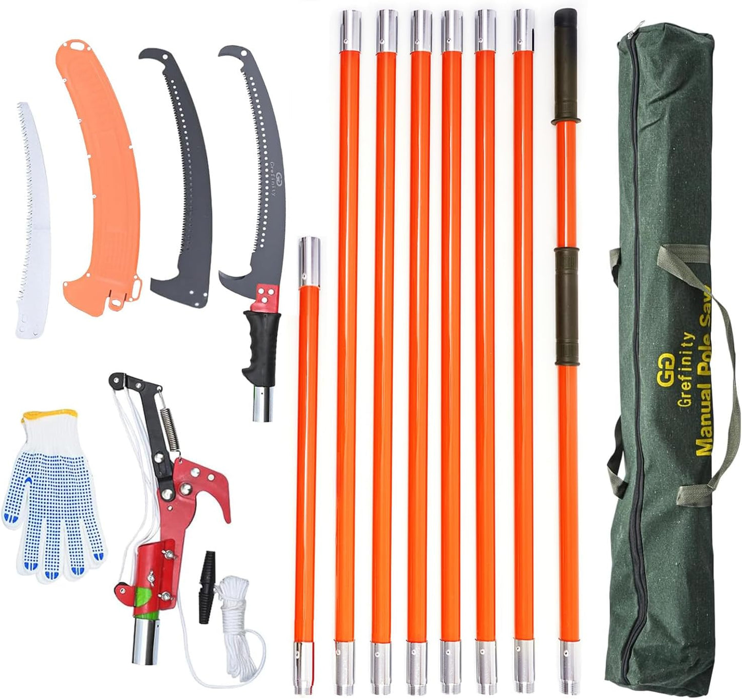 27FT Manual Pole Saw for Effortless Tree Branch Trimming