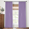 Pinch Pleated Blackout Curtains 90 in Long - Linen Blend Privacy