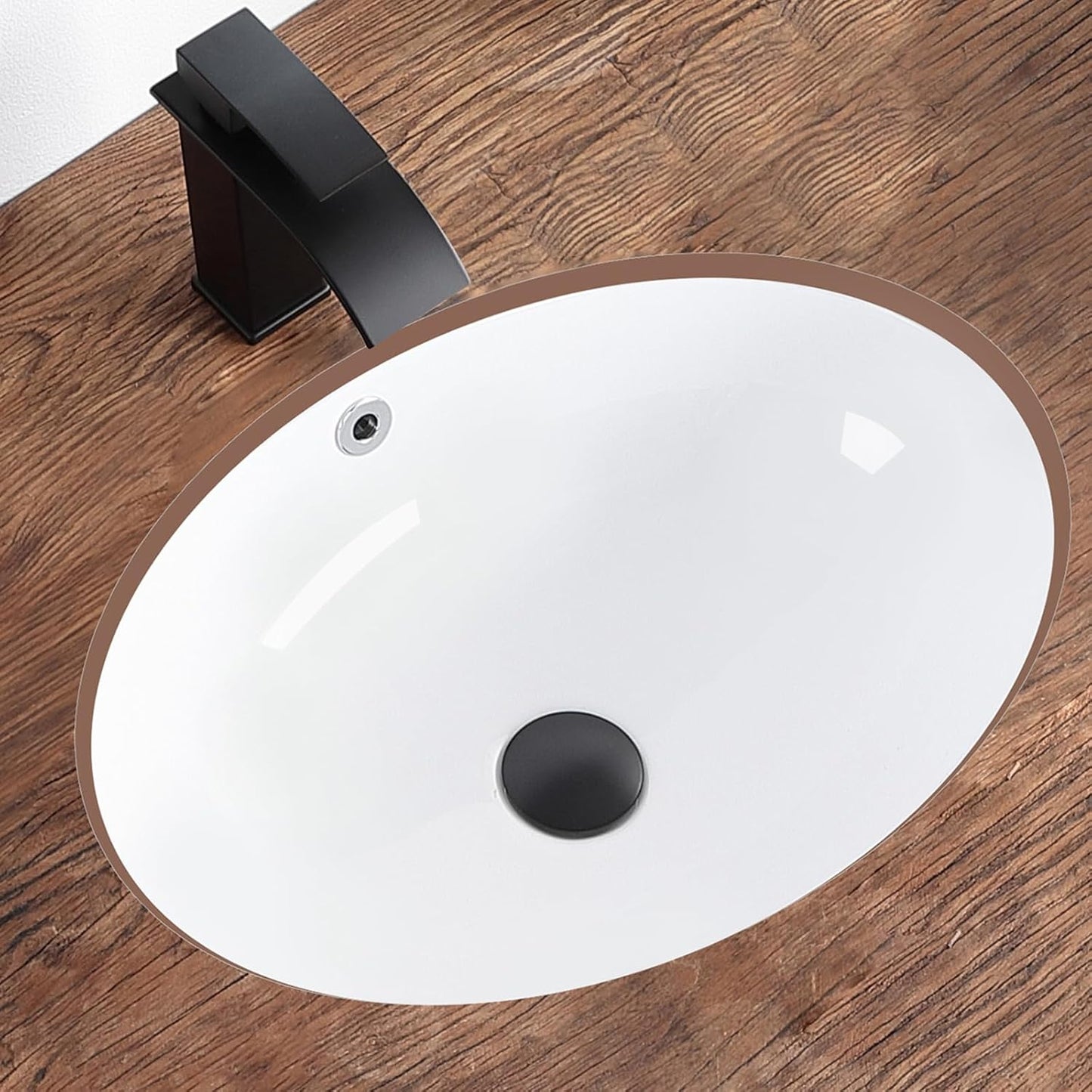 Undermount Bathroom Sink 20.5x15.4 Oval White Ceramic Design
