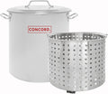 CONCORD Stainless Steel Stock Pot w/Steamer Basket - 120 Quart