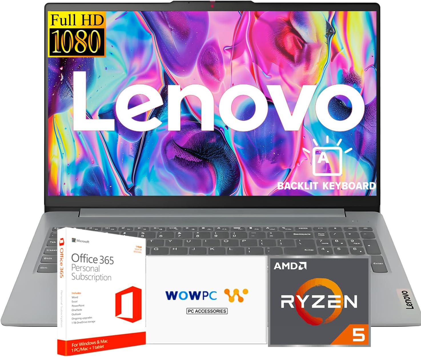 Lenovo Ideapad Slim 3 Laptop with Ryzen 5 and Microsoft Office