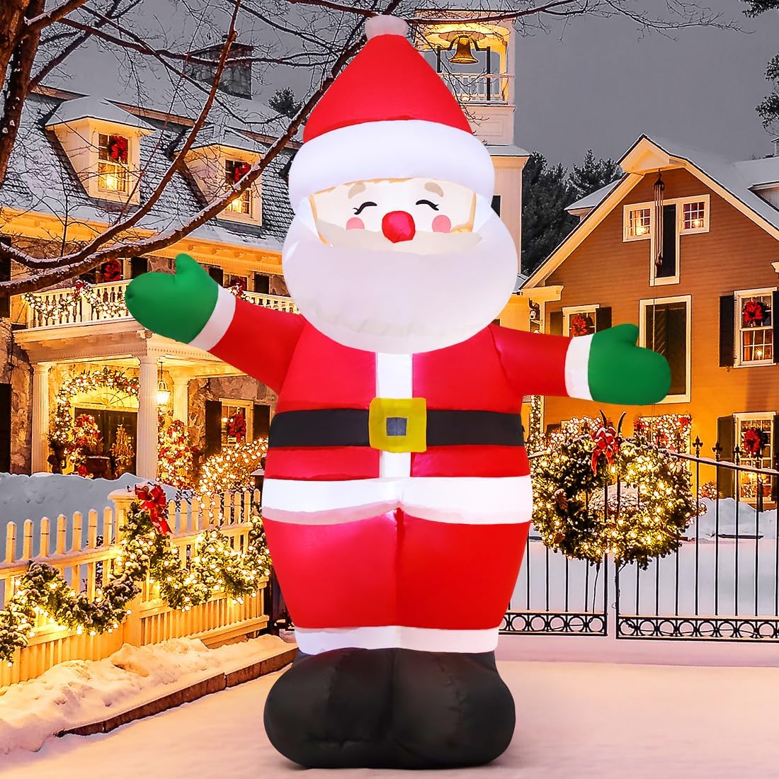 GOOSH 5 FT Christmas Inflatable Santa Claus for Yard Decor