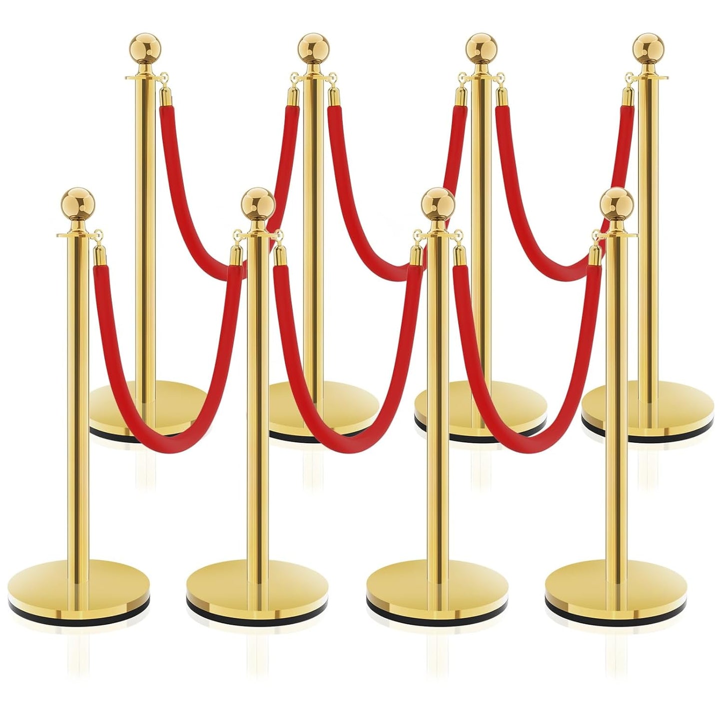 Stanchions and Velvet Ropes Set for Crowd Control Barriers