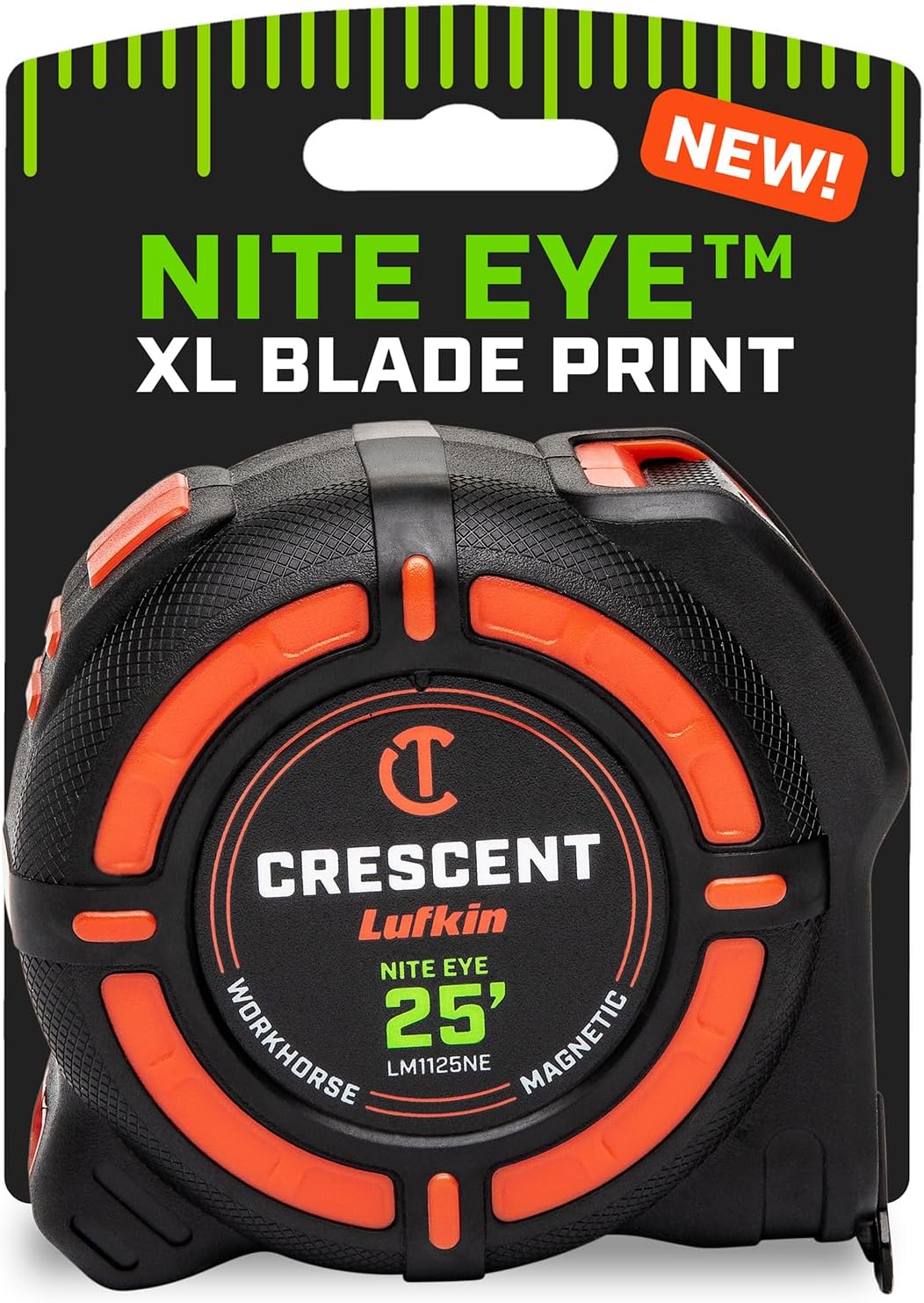 Crescent Lufkin 25 Ft WORKHORSE NITE EYE Magnetic Tape Measure