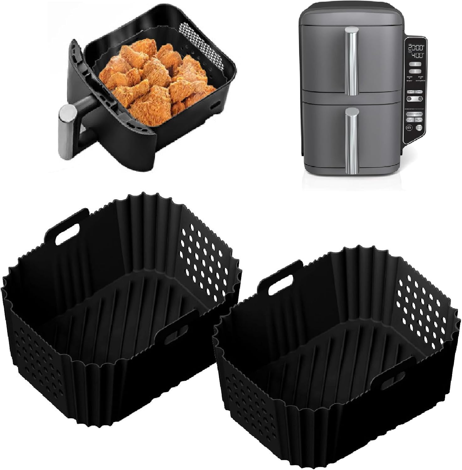 HoneTeek Silicone Air Fryer Liners: Save Time & Effort!