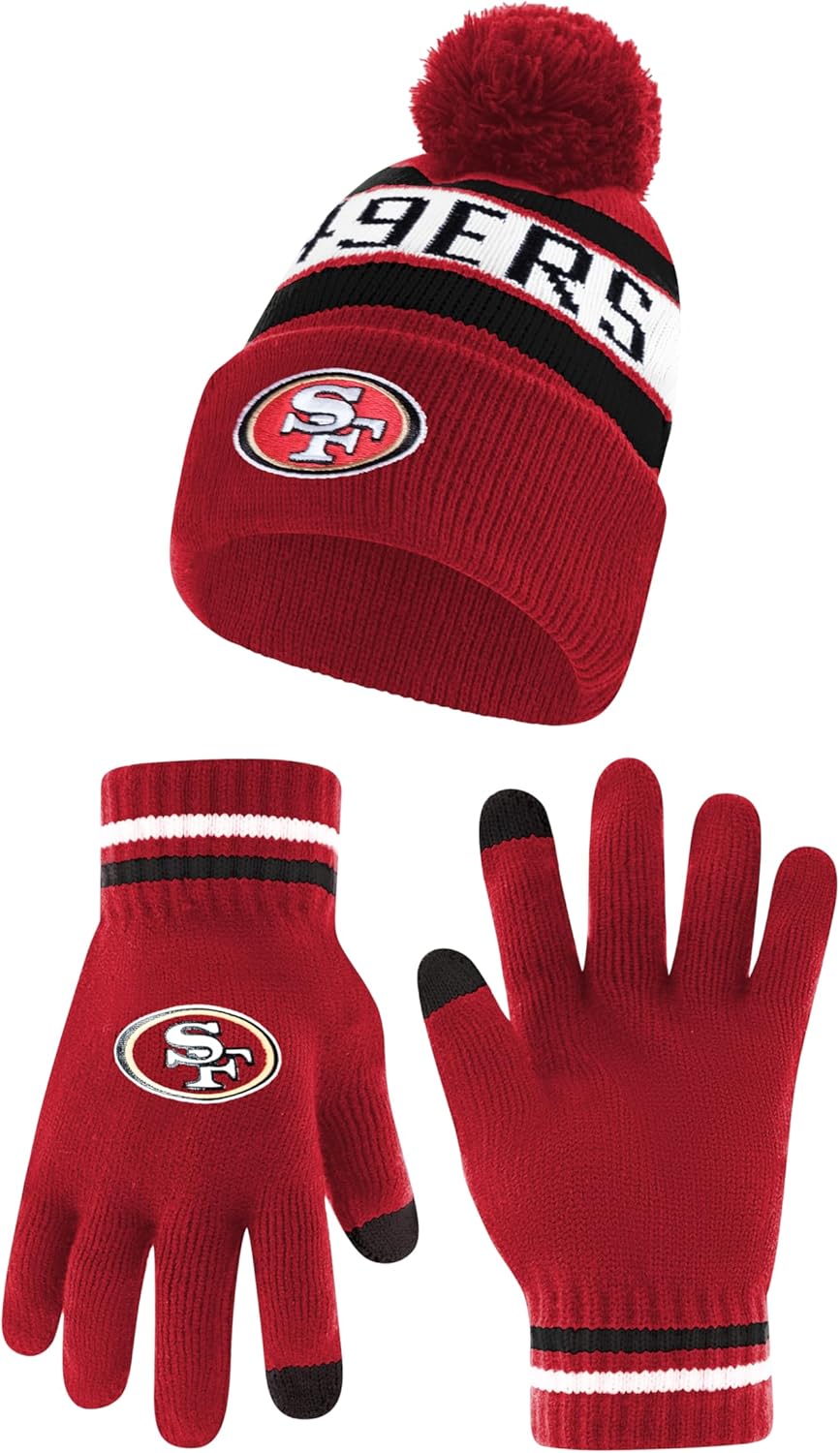 Ultra Game Youth NFL Beanie and Touch Screen Gloves Set