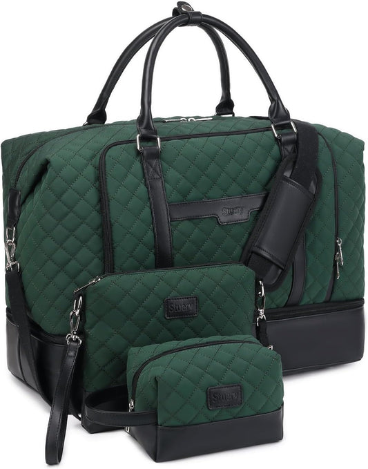Large Travel Duffel Bag for Women with Shoe Compartment