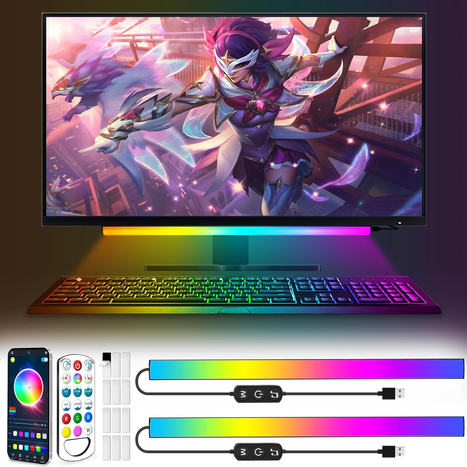 Immerse in Gaming Bliss: RGB Monitor Light Bars by KANTUTOE