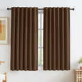 Cocoa Brown Linen Blackout Curtains W50 x L63 in - Complete Darkness