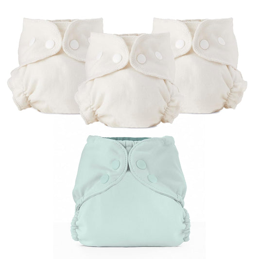 Esembly Cloth Diaper Bundle Set - Organic Cotton & Waterproof Cover