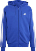 adidas Essentials Fleece Full Zip Hoodie for Men with 3-Stripes Design