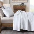 Quilt Set Queen Size White Stone-Washed Microfiber - Ultra Soft