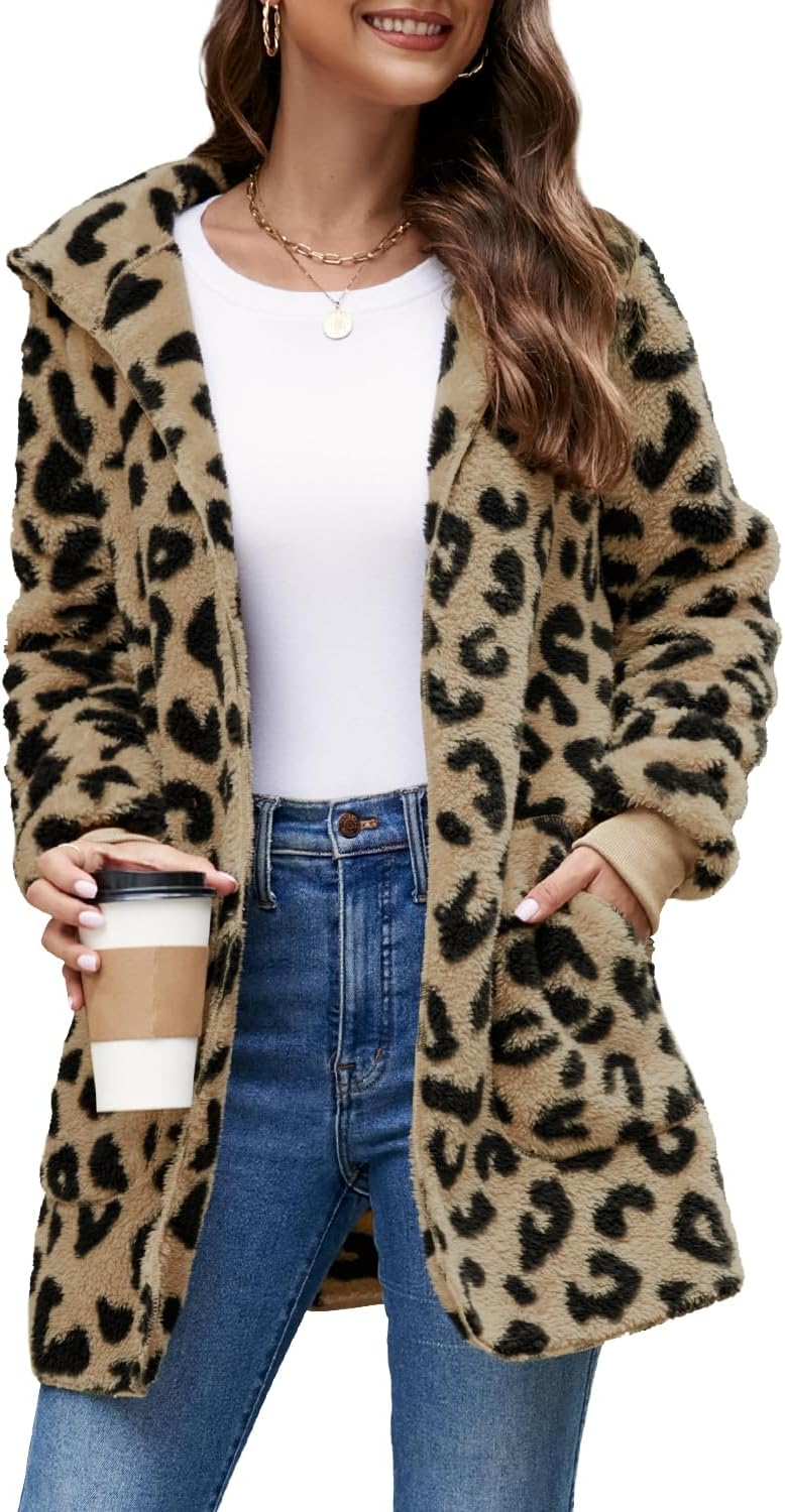 Yanekop Womens Fuzzy Fleece Jacket for Cozy Winter Style