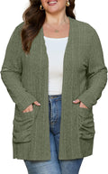 Plus Size Cardigan for Women - Lightweight Open Front Sweater OLRIK