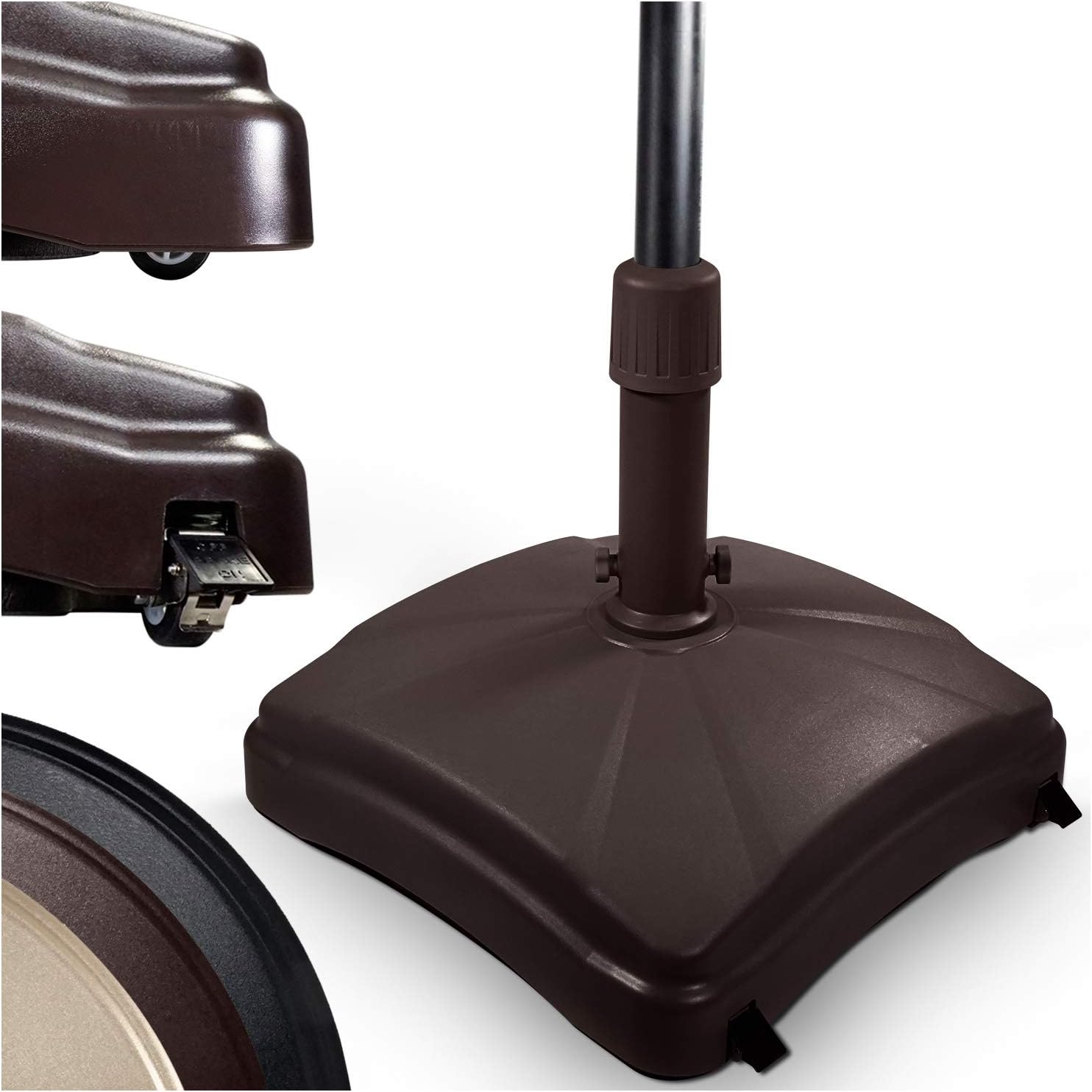 Outdoor Umbrella Stand with Easy Rolling Base for Patios