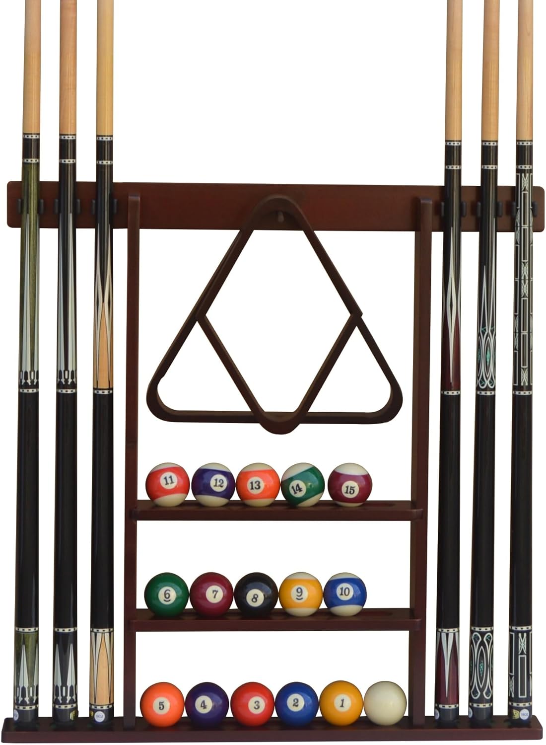 Flintar Wall Mount Cue Rack - Premium Quality Solid Hardwood