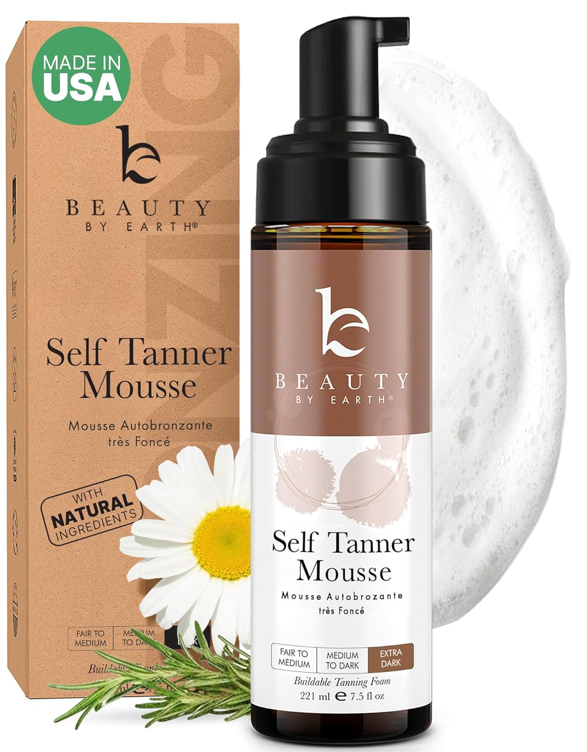 Self Tanner Mousse for Ultra Dark Tan - Natural & Organic Formula