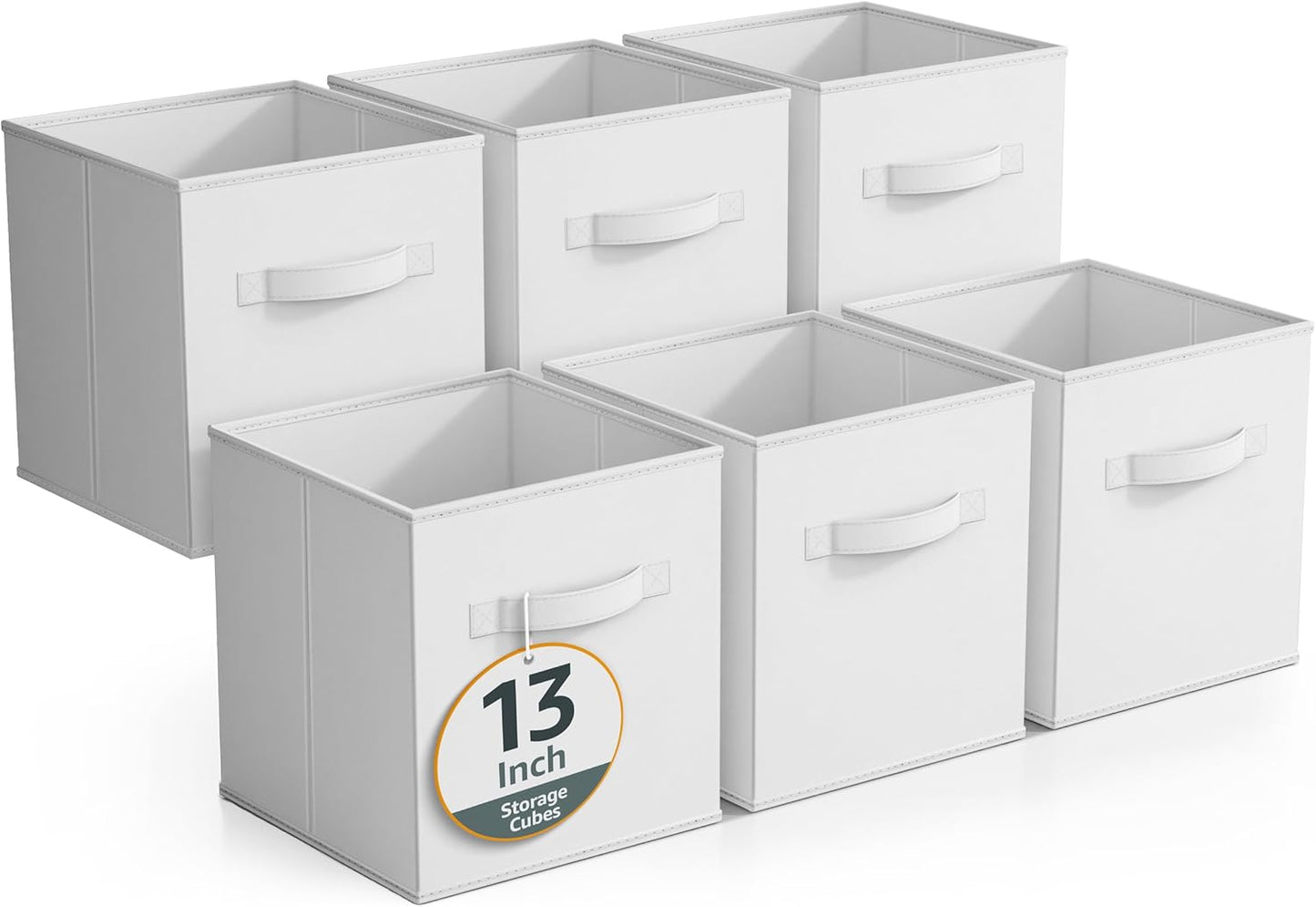 Sorbus Fabric Storage Cubes - 6 Foldable Bins for Organizing