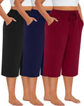 Neer Plus Size Cotton Capris - Stretchy Wide Leg Cropped Pants