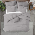 California King Egyptian Cotton Sateen Duvet Cover Set - Silver